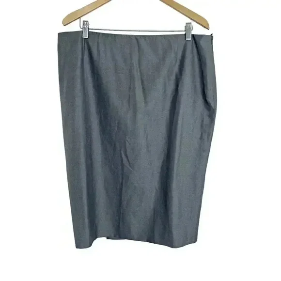 SOLD Vintage Escada Grey Wool and Silk Pencil Skirt Women's Size 16 US Office - Picture 1 of 10